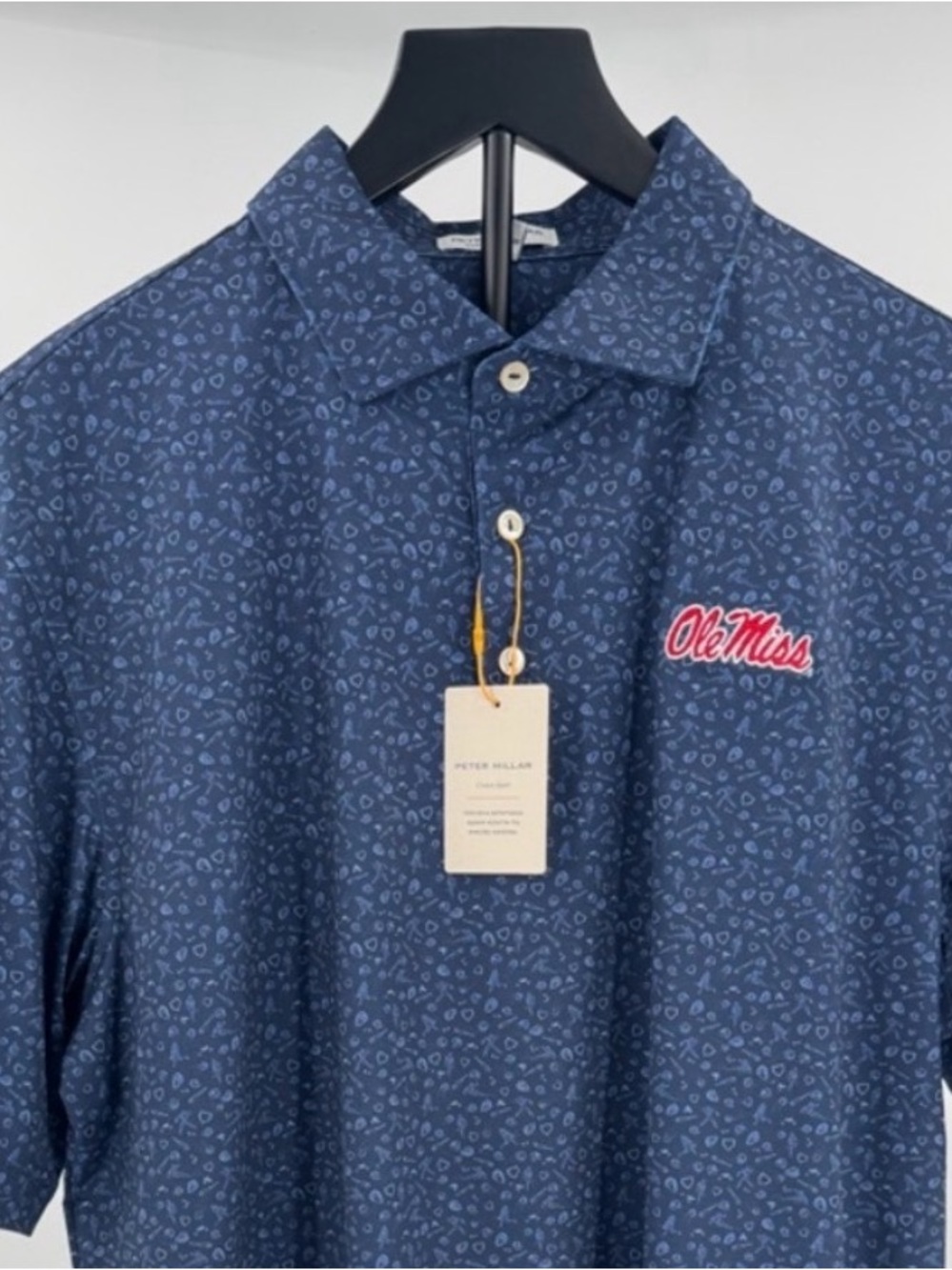 OLE MISS BASEBALL! Navy Peter Millar "Ole Miss Batter Up" Polo - Large - NWT